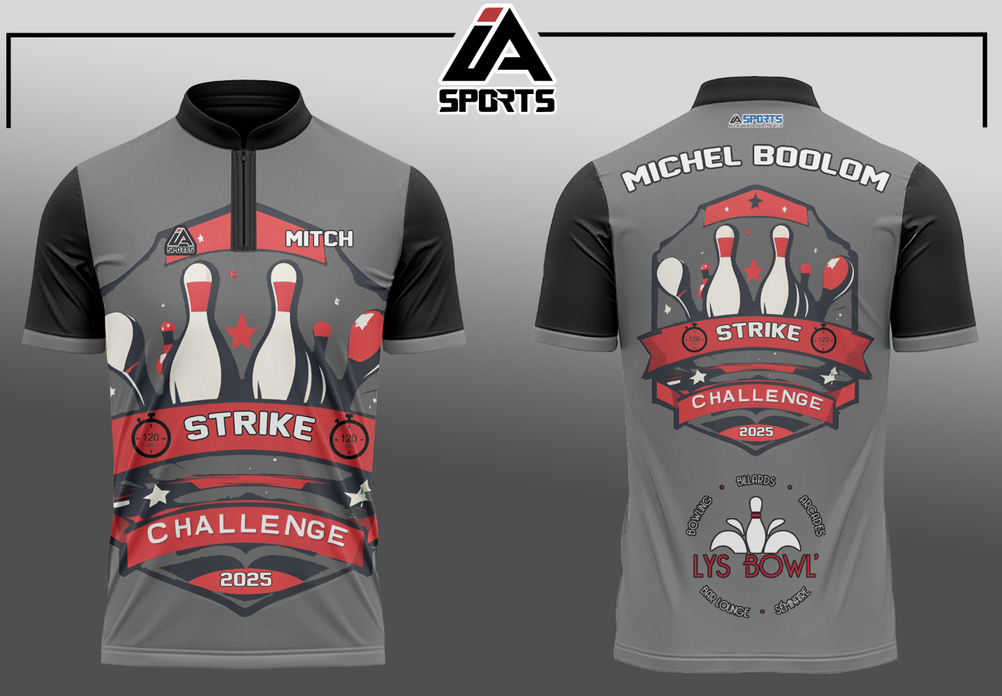 Maillot personnalisé IA SPORTS — design Michel Boolom