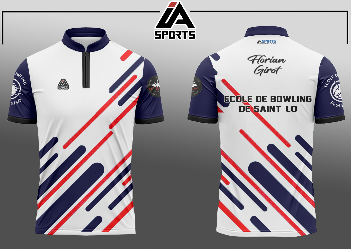 Maillot personnalisé IA SPORTS — design Florian Girot