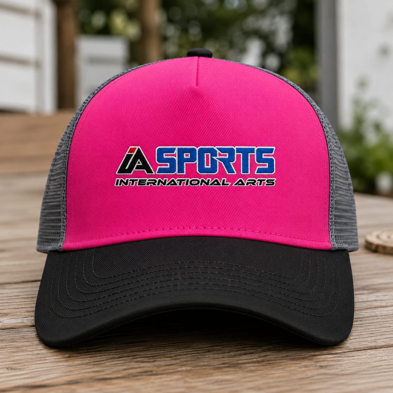 Casquette International Arts Rose fluo / Gris — IA SPORTS