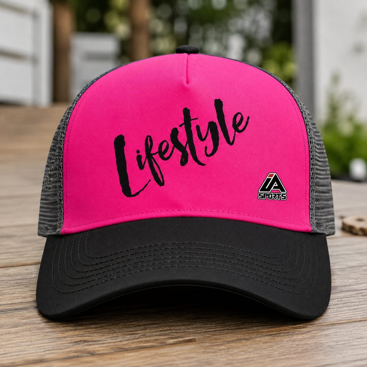 Casquette Lifestyle Rose fluo / Gris — IA SPORTS